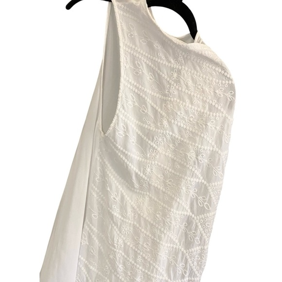 XCVI White Eyelet Lace Draped Long Vest Oversized Bohemian Cottagecore - Picture 6 of 9